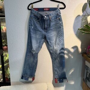 American flag cuff jeans